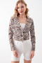 Zebra Pattern Single Button Crop Jacket