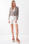 Zebra Pattern Single Button Crop Jacket - 2