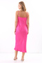 فستان طويل ملون بياقة سترابي - 5