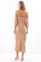 Strappy Degaje Collar Long Dress - 5
