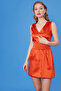 Waist Detailed V-Neck Dress - 4