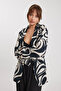 Patterned Collar Detailed Crinkle Jacket - 4