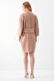 V-Neck Sleeve Button Detailed Pocket Dress - 3