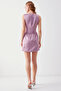 Waist Detailed V-Neck Dress - 5