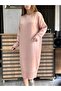 Knitwear Fabric Oversize Crew Neck Long Dress - 5