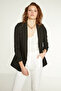 Long Collar Detailed Sleeve Gathered Blazer Jacket