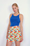 Patterned Button Front Short Skirt - 3