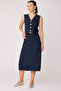 Side Zippered Striped Bell Cut Skirt - 2