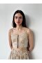 Design Front Zipper Bustier for Women in Sand Color - 2