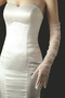 White Tulle Long Bridal Gloves - 4