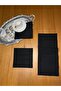 6 Pieces Black Gardenia Linen Square Cocktail Presentation Napkins - 2