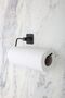 Square Adhesive Black Paper Roll Towel Holder, Napkin Holder, Adhesive Design, Bathroom Hanger