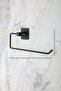 Square Adhesive Black Paper Roll Towel Holder, Napkin Holder, Adhesive Design, Bathroom Hanger - 2