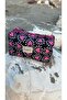 Pink Heart Pattern Fabric Toiletry Bag, Portable Toiletry Bag Travel Bag