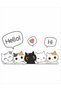 Cute Cats Door Wall Kids Room Sticker 81X20 cm