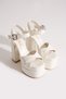 7-9900 Double Layer Platform Mother-Of-Pearl Leather High Thick Heeled Bridal/Evening Dress Shoes - Mother-Of-Pearl Leather - 7