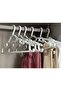 Patterned Flexible Thick Dress Pants Scarf Coat Hanger Set of 6 - White