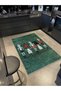 Crescent Collection Green Themed Native People Cartoon Style Woven Base Decorative Carpet Hilal08 - 2