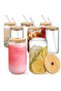 2 Glass Cups with Bamboo Lids and Straws as a Gift - 2