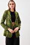 Long Collar Detailed Patterned Jacket - 5