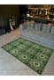 Crescent Collection Green Beige Traditional Patterned Woven Base Modern Decorative Carpet Hilal09