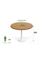 Round Pantry Table, Simple Modern Design Coffee Task for Home Office, (120 cm Dia, Light Walnut) - 4