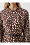 Lcw Modest Brown High Neck Patterned Dress - 3
