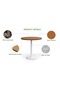 Round Pantry Table, Simple Modern Design Coffee Task for Home Office, (80 cm Dia, Light Walnut) - 2