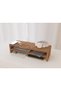 Wooden Riser Monitor Stand with 2 Tier Storage Shelf, Monitor Stand for Home-NATURAL DIJON WALNUT