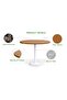 Round Pantry Table, Simple Modern Design Coffee Task for Home Office, (100 cm Dia, Light Walnut) - 2