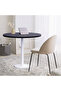Round Pantry Table, Simple Modern Design Coffee Task for Home Office, (100 cm Dia, Black) - 5