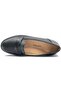 59016 Zn Leather Wedge Heel Comfort Casual Women's Shoes Black - 5