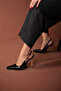 Stella Accessory Detailed Black Patent Leather Black 10 cm Women's Stiletto, High Heels - 2