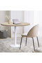 Round Pantry Table, Simple Modern Design Coffee Task for Home Office, (120 cm Dia, Linen) - 5
