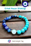 Men's Evil Eye Bracelet Turquoise Turquoise |   Chalcedony and Blue Agate (Certified) - 3