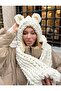 Puffy Balaklava - Combined Scarf Beanie-Bear Balaklava - 3