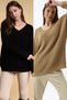 Women's 2-Pack Price Advantageous Oversize Loose V-Neck Knitwear Sweater - 6