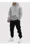 Plus Size Unisex Tracksuit Set - Hooded Sweatshirt & Jogger Sweatpants