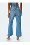 Flared Leg Button Regular Waist Denim Trousers - Kick Flare Jeans - 4