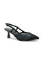 Feles Short Heeled Mesh Women's Shoes BLACK - 5