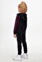 Black and Purple Girl's Velvet Set with Robe - 4