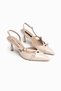 Wanda Nude Patent Leather Belt Detail Ankle Strap Women's Heeled Shoes - 7