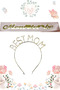 Mom to Be Sash and Best Mom Metal Crown & Baby Shower Set & Rose Gold Sash Gold Crown