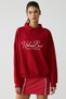 Steffi Women's Knitwear Polo Neck Print Detailed Relaxed Red Sweatshirt - 2
