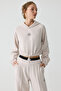 Kathrine Women's Hooded Stone Color Sweatshirt - 3