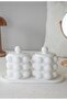 Stand Concrete Cotton and Ear Cotton Boxes Concrete Set of 3 with Lid