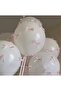 6 White Balloons with Pink Bow Ribbon