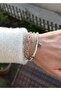 Gold Pearl Set 3 Silver Women's Bracelet - 2