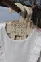 Wooden Children's Hanger 7 Pieces Hanger - Floral Rabbit Wardrobe Hanger (Cream Color) - 7