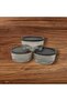 Feyzade - 380 Cc X 3 Pieces Round Storage Container with Anthracite Lid - 4